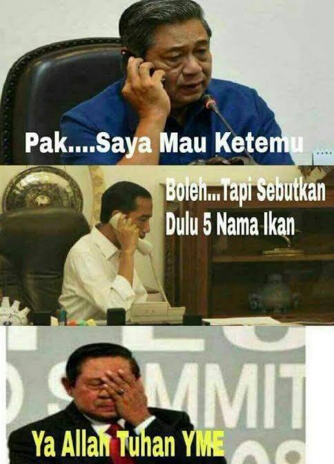 Ya Allah Tuhan YME, Jokowi Minta SBY Sebut 5 Nama Ikan