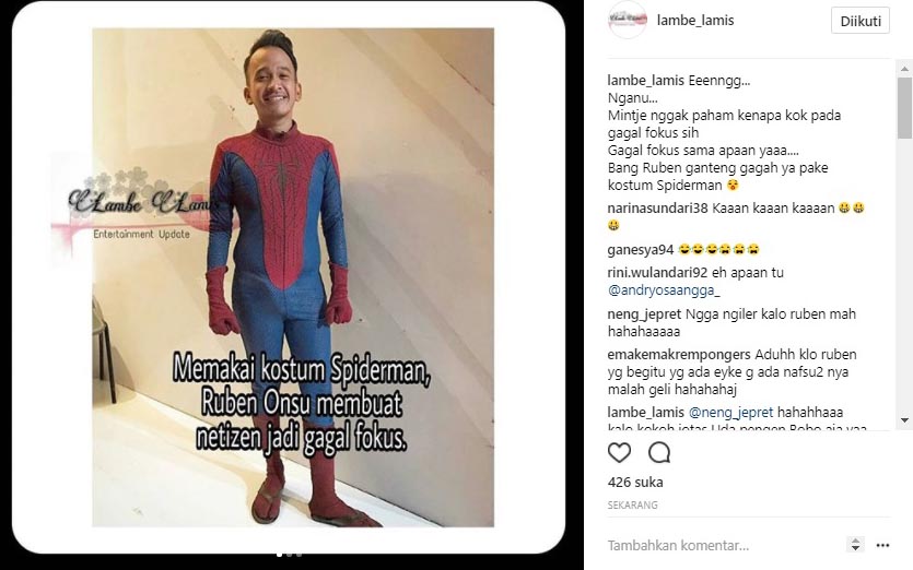 Kostum Spiderman Ruben Onsu Bikin Netizen Salah Fokus  