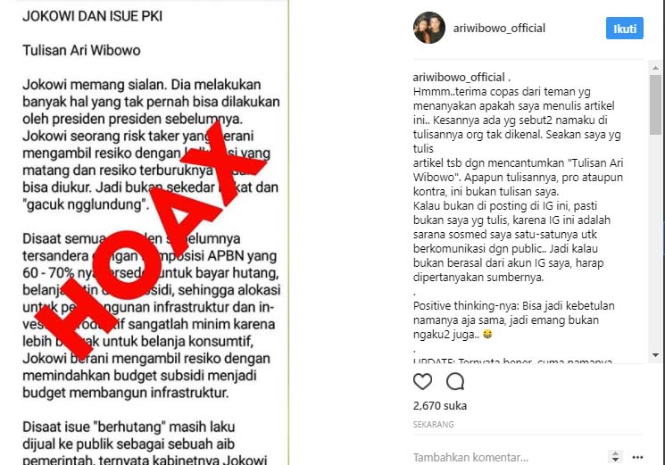 Ari Wibowo Kesal Namanya Dicatut Buat Menghina Jokowi