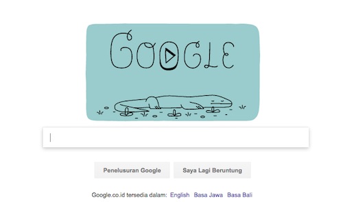 Wonderful Indonesia, Komodo Mejeng di Google Doodle