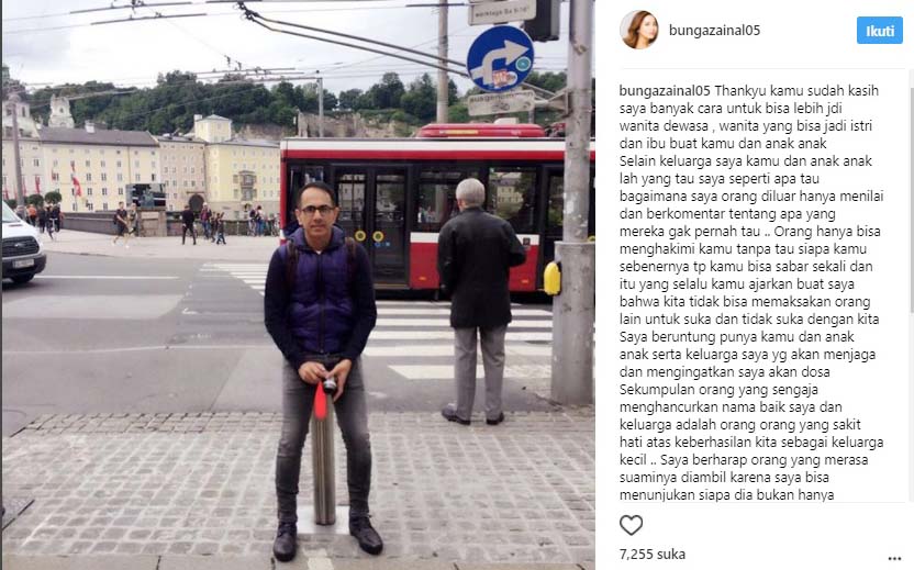 Diisukan Rebut Suami Orang, Bunga Zainal Bikin Tulisan Ini