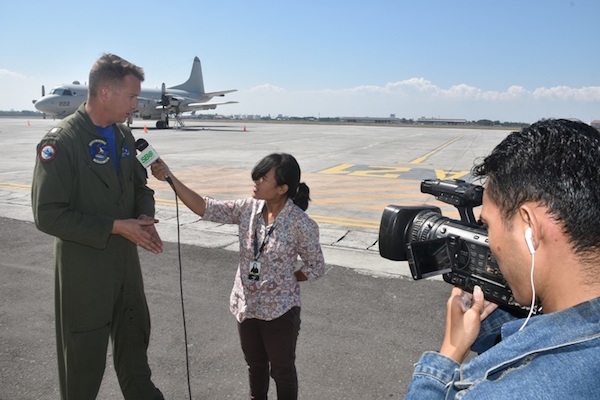 Pesawat Patroli Maritim AS Gelar Media Flight di Laut Jawa