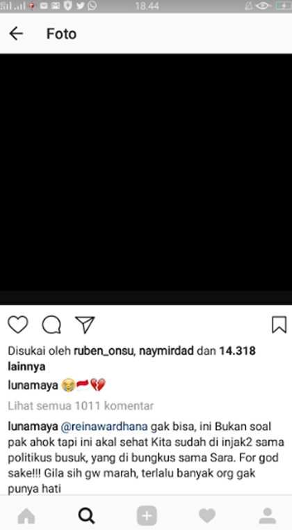 Ahok Dibui, Luna Maya &#039;Nangis&#039;