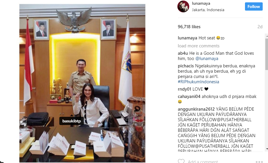 Temui Ahok Sehari Sebelum Vonis, Luna Maya Lakukan Ini