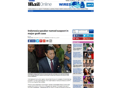 Nama Setya Novanto Menghiasi Media Luar Negeri