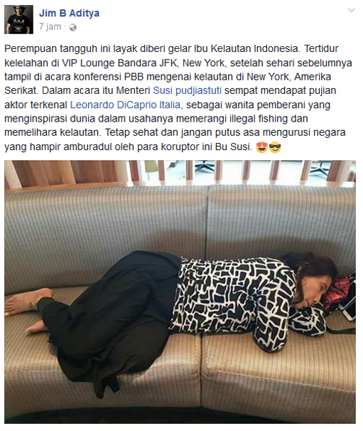 Ibu Susi Tertidur di Bandara JFK, Jokowi Ikut Dipuji
