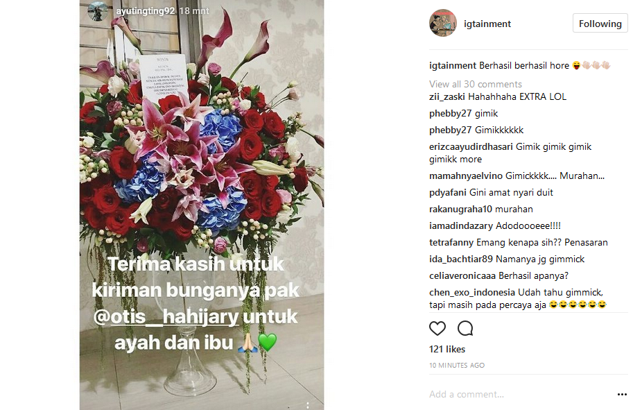 Kemarin Marah, Kok Sekarang Bos Pesbukers Kirim Bunga ke Ortu Ayu Ting Ting?