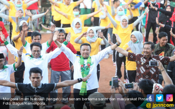 Menpora Launching Senam Pita Kesorga di Pinrang Daerah 