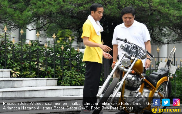 Airlangga Demen Chopper Kuning Emas Milik Jokowi - JPNN.COM