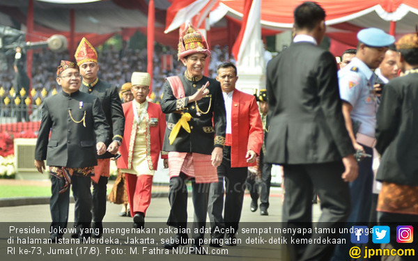 Ayo Tebak Baju  Adat  Apa yang  Dipakai  Jokowi  di HUT ke 73 