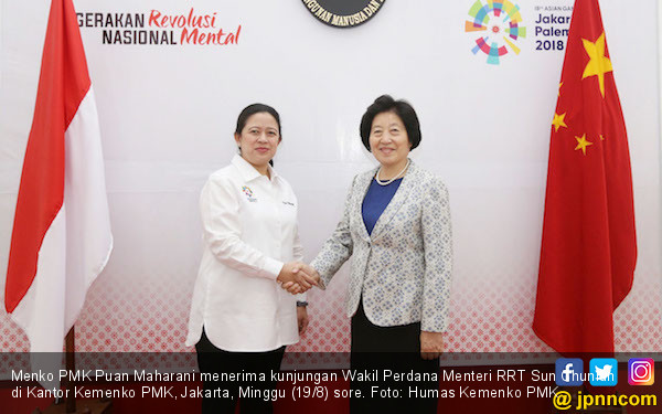 Menko Puan Menerima Kunjungan Wakil Perdana Menteri RRT - JPNN.COM