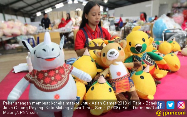 Jumlah Produksi Maskot Asian Games pun Ditambah Keren 