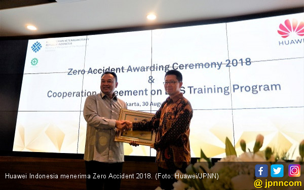 Huawei Indonesia Kembali Raih Zero Accident Award 2018 - JPNN.COM