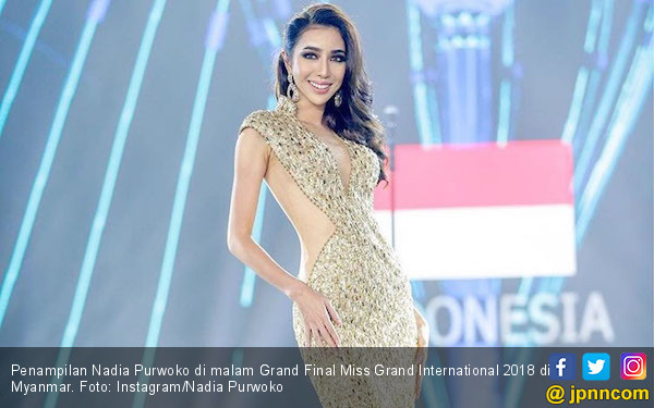 Nadia Purwoko Juara Tiga Miss Grand International 2018 