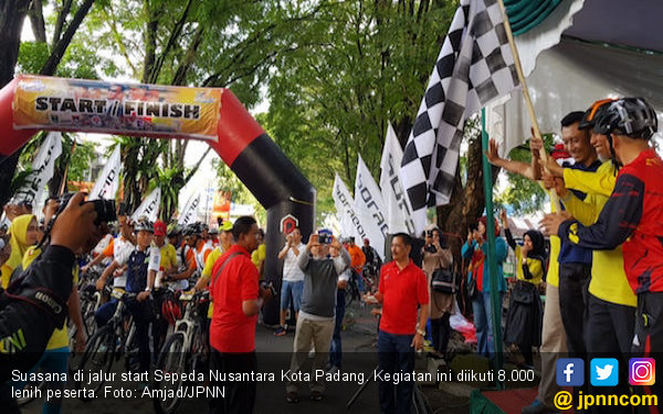 Luar Biasa Sepeda  Nusantara Padang  Diikuti 8 000 Peserta 