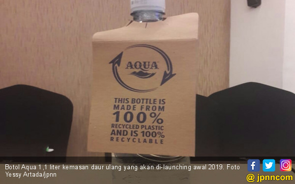 Danone Bakal Pasarkan Aqua  1 1 Liter Kemasan Daur  Ulang  
