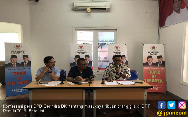 Gerindra DKI Tuntut KPU DKI Coret Orang Gila dari DPT 