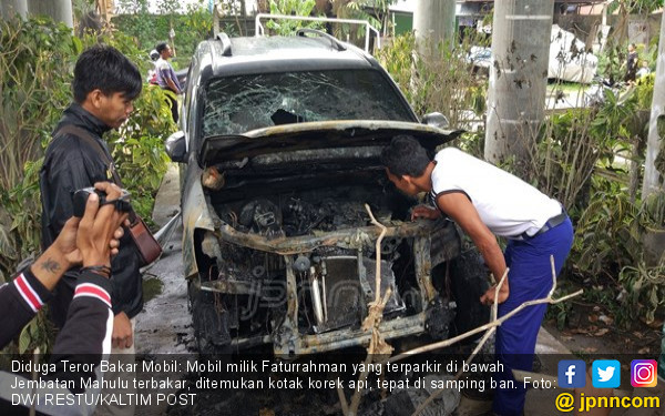 Teror Bakar Mobil Terjadi di Kota Samarinda  Ditemukan 