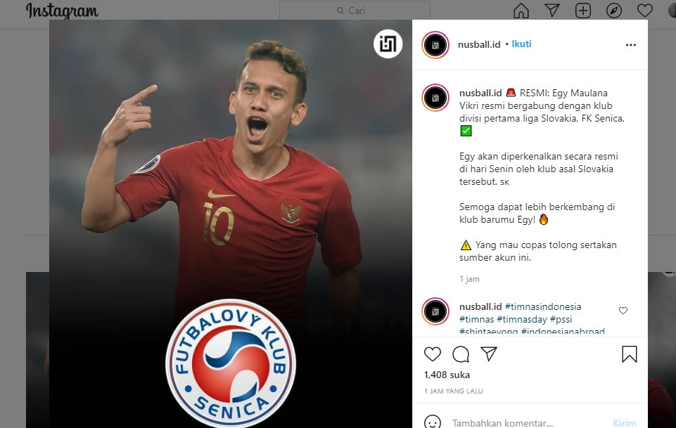 Bukan 10 Egy Maulana Vikri Pakai Nomor Punggung Tak Lazim Di Fk Senica