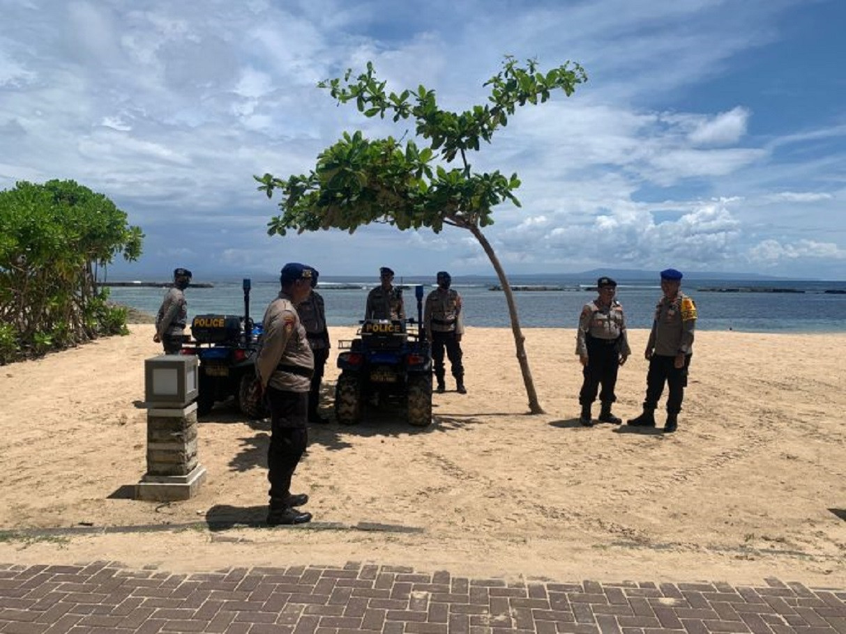 Delegasi Asing Berdatangan, Polda Bali Siagakan ATV Amankan Pesisir Pantai ITDC - JPNN.com Bali