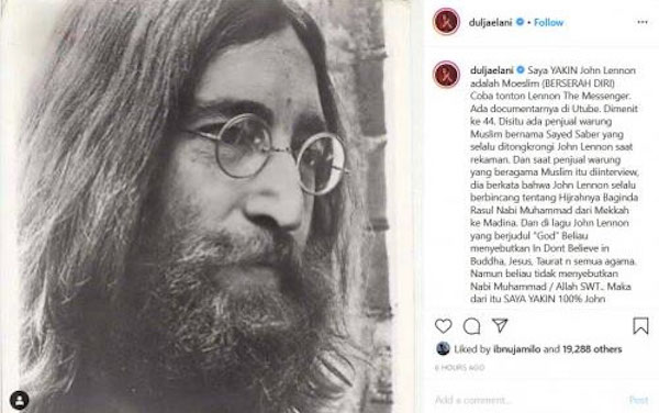 Dul Jaelani: Saya Yakin John Lennon Adalah Muslim