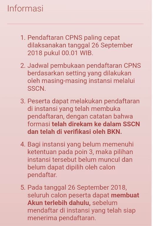 Pendaftaran CPNS 2018 Dibuka Hingga 10 Oktober