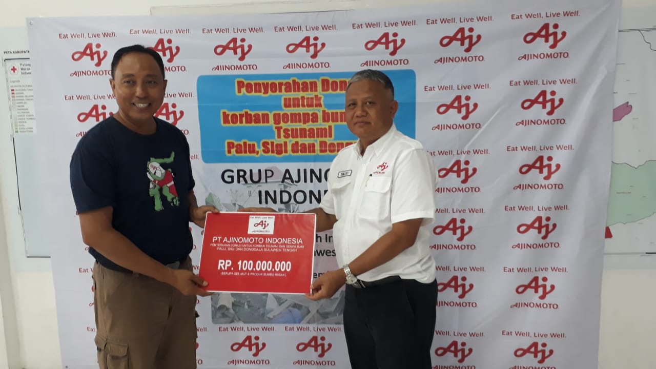 Ajinomoto Beri Bantuan untuk Korban Gempa Sulteng