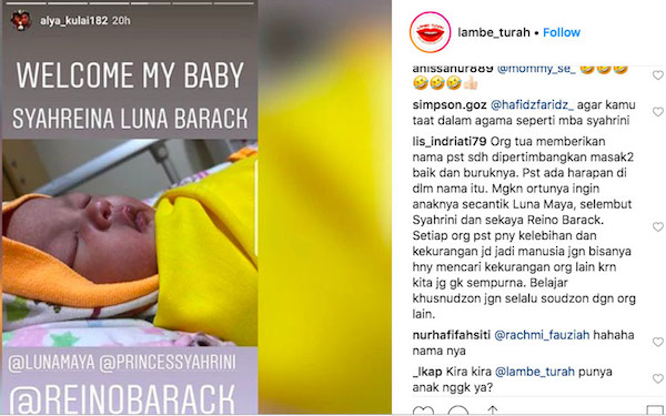 Bayi Ini Diberi Nama Syahreina Luna Barack, Komentar Netizen Bikin Ngakak