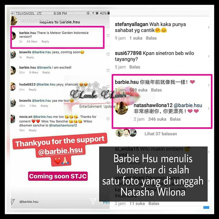 Natasha Wilona Girang Akun Instagramnya Diikuti Barbie Hsu