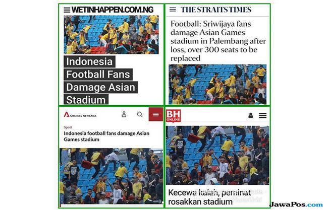 Media Asing Soroti Ulah Fan Sriwijaya FC Rusak Jakabaring