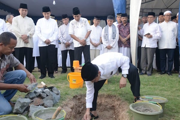 Pesan Eks Kasal Saat Peletakan Batu Pertama Pembangunan Pendopo Masjid Nurul Bahri