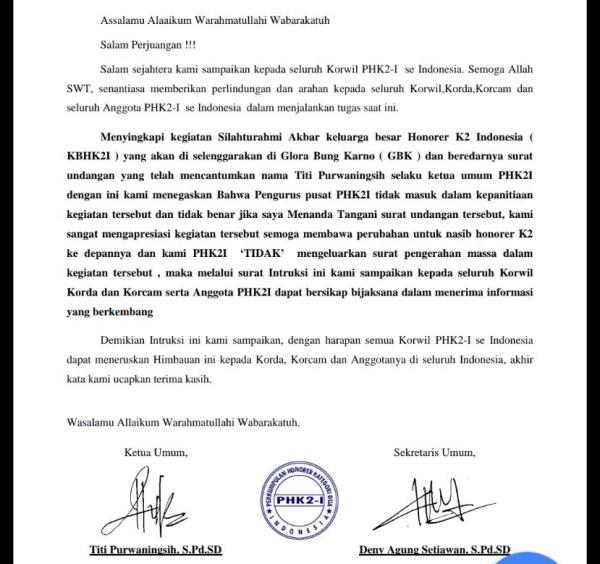 Pernyataan Titi dan Nur soal Dana Iuran Silatnas Honorer K2 dengan Jokowi