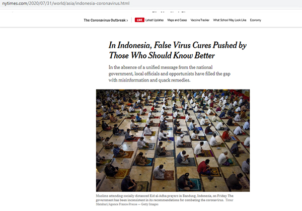Pedas Banget! Media Asing Sentil Penanganan COVID-19 di Indonesia