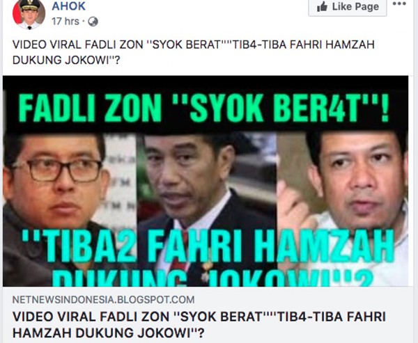 Fadli Zon Syok Berat Gara-gara Fahri Dukung Jokowi? Ngawur