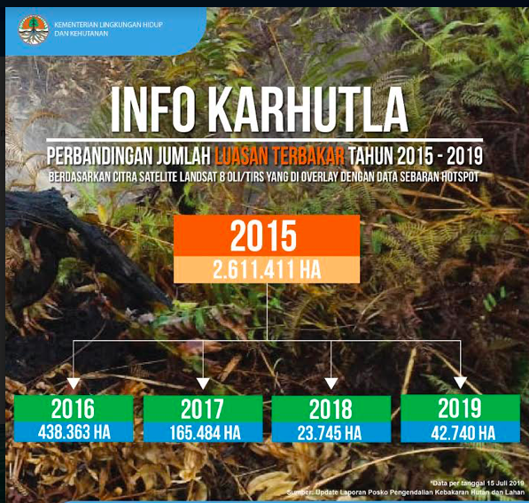 Infografis : Ini Data Karhutla dari 2015 hingga 2019