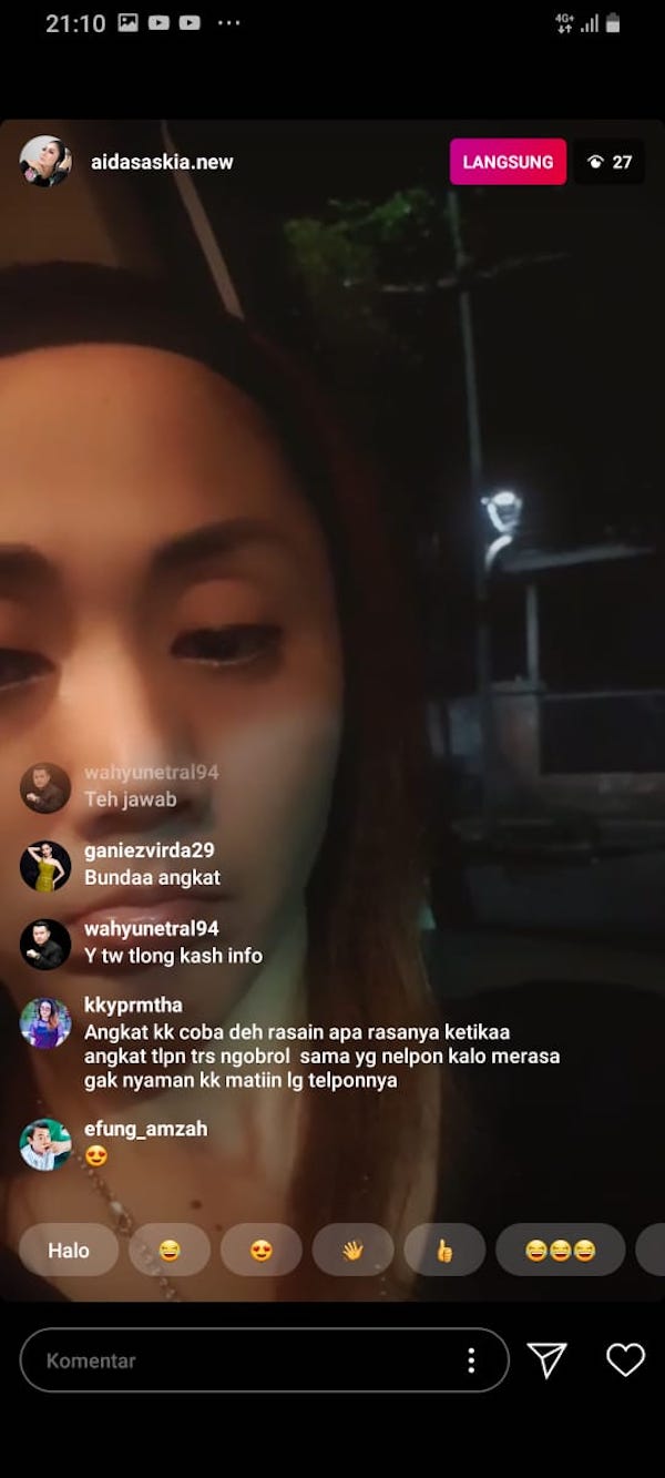 Aida Saskia Nekat Mau Bunuh Diri, Live di Instagram
