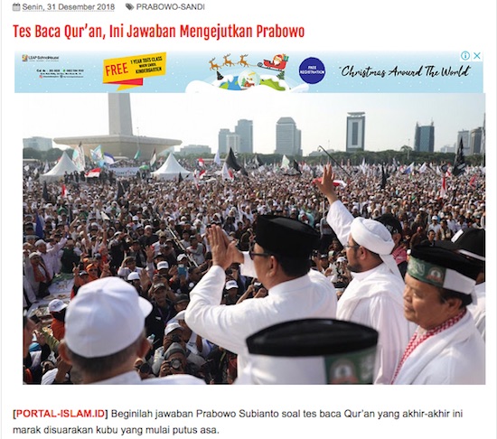 Viral Tulisan Imajiner Respons Prabowo soal Tes Baca Quran 