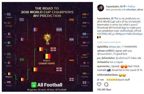 Hazard: Belgia Kalahkan Inggris di Final Piala Dunia 2018