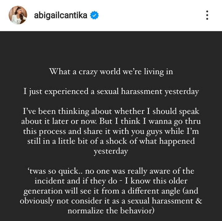 Cantika Abigail Mengalami Pelecehan Seksual
