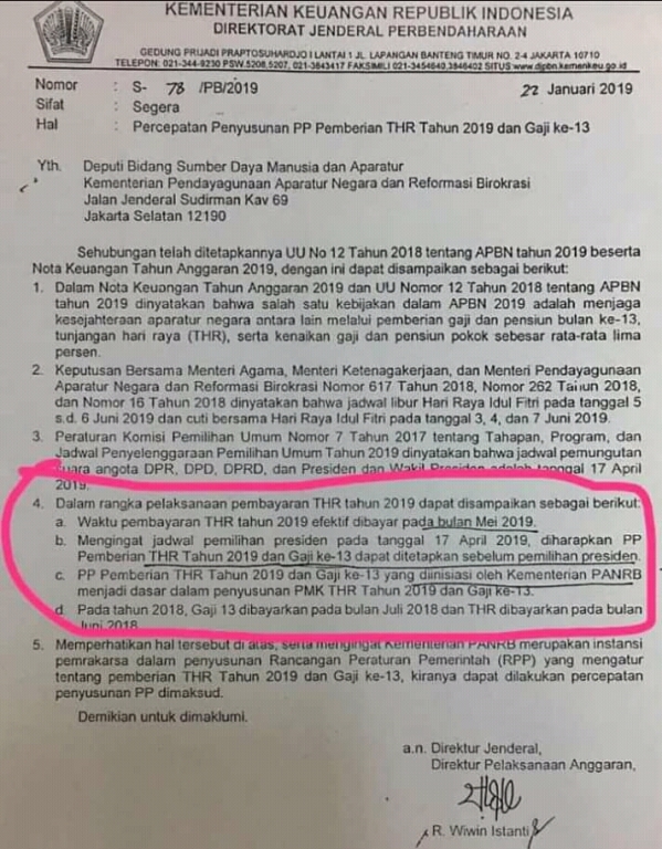 Ini Surat tentang PP Pembayaran THR PNS Dipercepat, Honorer K2 Muak