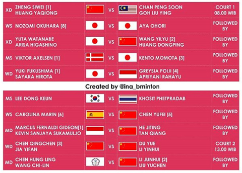 Jadwal Lengkap Semifinal Japan Open Hari Ini